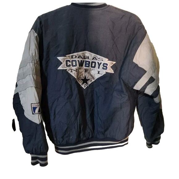 Vtg Logo 7 NFL Dallas Cowboys Zip Insulated Jacket Youth Sz: Medium (10-12) - Picture 2 of 5